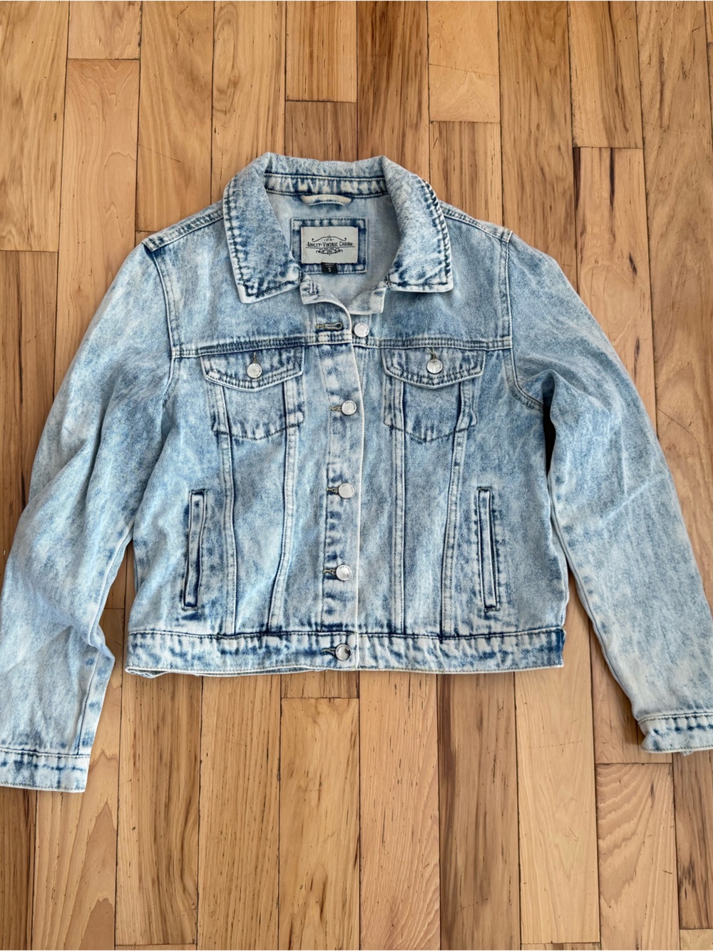 Ashley Vintage Charm Acid Wash Denim Trucker Jacket
